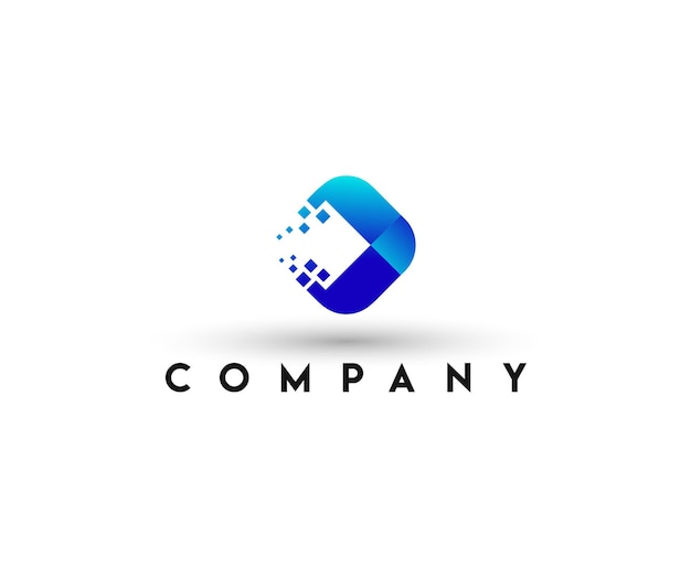 Abstrakcyjne technologie Pixel Logo