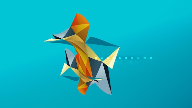 Plik wektorowy abstrakcyjne tło geometryczne w stylu origami kompozycja kształtowa trójkątna koncepcja projektowania low poly kolorowa modna minimalistyczna ilustracja