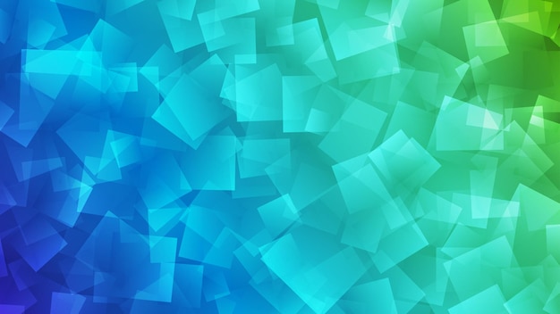 Abstrakcyjne tło kwadratów w kolorach niebieskim i zielonym