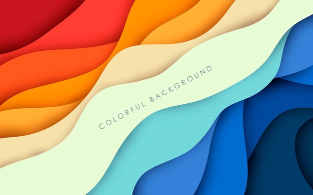 Abstrakcyjne Tło Papercut Kolorowe Dynamiczne Faliste Warstwy