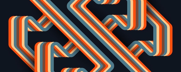 Plik wektorowy abstrakcyjne tło retro z kolorowymi liniami z lat 70. projekt tła