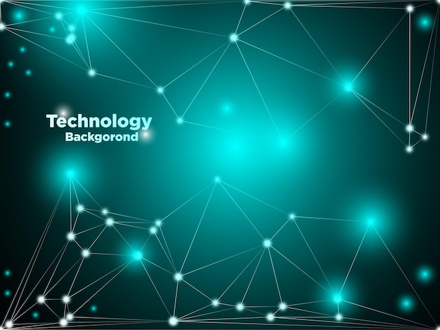 Abstrakcyjne tło technologiczne z świecącymi połączeniami sieciowymi i cyfrową siatką dla nowoczesnego projektu