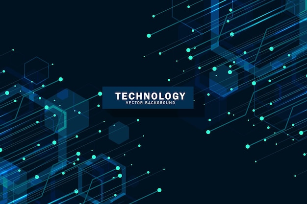 Abstrakcyjne tło technologiczne z sześciokątnym wzorem kształtu