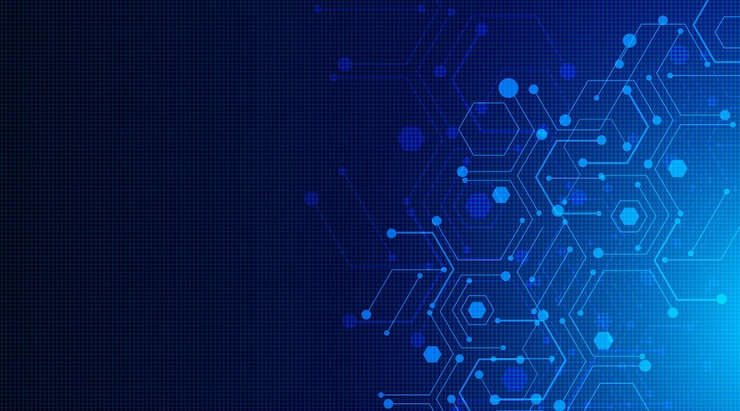 Wektor abstrakcyjne tło technologii komputerowej z płytką obwodową i hexagon techvector ilustracja