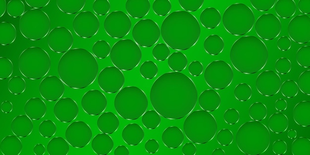 Plik wektorowy abstrakcyjne tło wykonane z dużych dziur w różnych rozmiarach z błyszczącymi krawędziami w zielonych kolorach