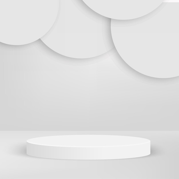 Abstrakcyjne tło z białymi kolorowymi geometrycznymi podium 3D