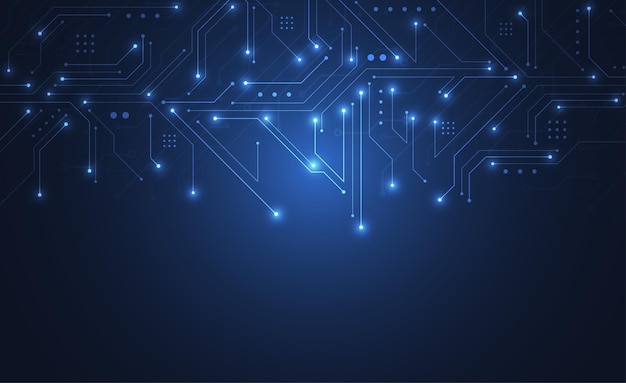 Abstrakcyjne tło z technologią tekstury płytki drukowanej Ilustracja elektronicznej płyty głównej