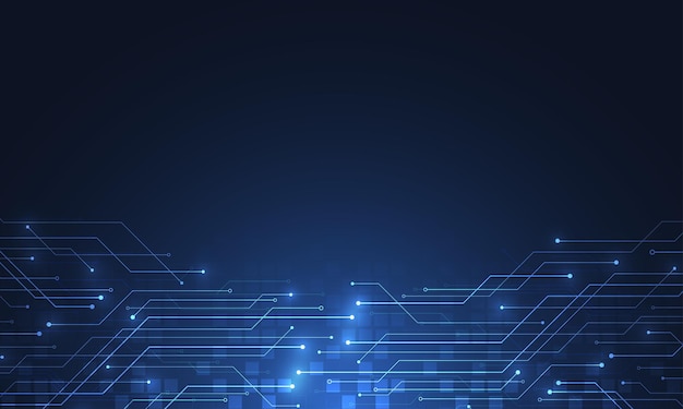 Abstrakcyjne tło z technologią tekstury płytki drukowanej Ilustracja elektronicznej płyty głównej