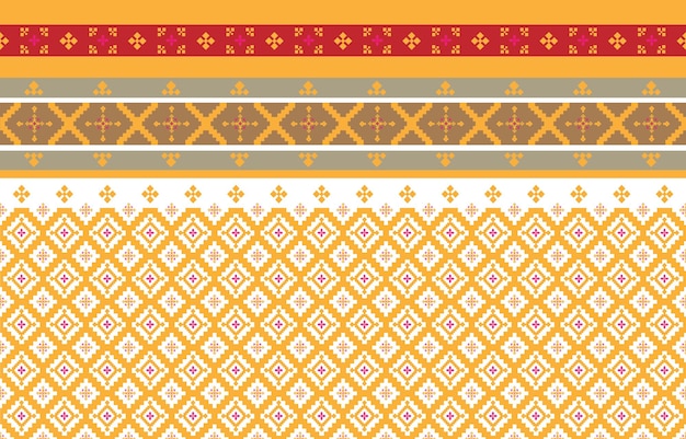 Abstrakcyjne wzory geometryczne i plemienne Stosowane w tkaninach lub przemyśle drukarskim Vector