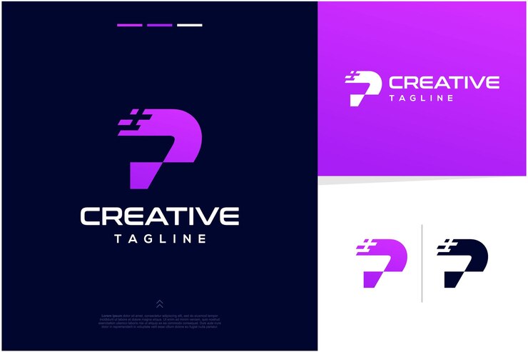 Wektor abstrakcyjny alfabet nowoczesny futurystyczny koncept projektowania litery p do projektowania logo inspiracji