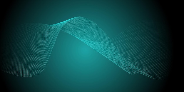 Abstrakcyjny baner z płynącymi falami cyber kropek