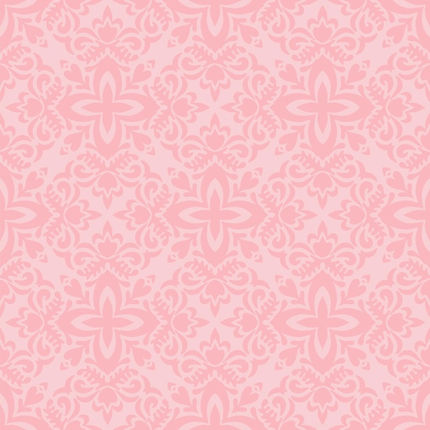 Plik wektorowy abstrakcyjny bezszwowy różowy ozdoby damaskowy wzór wzór tła mozaika wiktoriańska klasyczna wypełnienie vintage