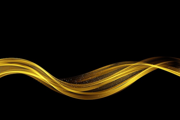 Abstrakcyjny błyszczący złoty element projektu w kolorze złotej fali świąteczny tło przepływ złotej fali