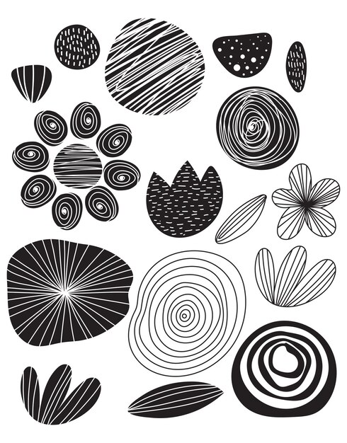 Abstrakcyjny boho clip art ręcznie narysowany element zestawu boho wektor