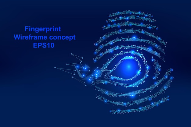 Abstrakcyjny Cyfrowy Odcisk Palca Z Punktami, Liniami I Kształtami W Postaci Koncepcji Szkieletu Wektorowego, Technologia