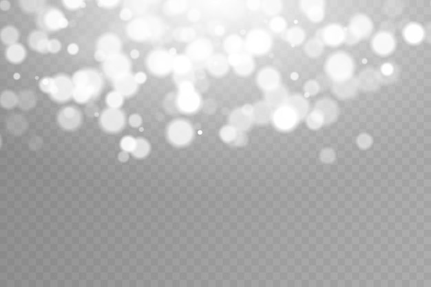 Abstrakcyjny efekt świetlny światła bokeh izolowane na przezroczystym tle świąteczne tło