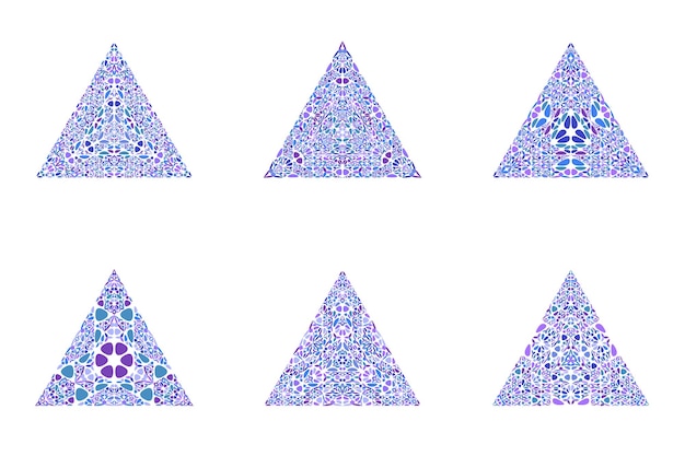 Abstrakcyjny Izolowany Ozdobny Układ Kwiatowy Trójkątny Zestaw Wielokątny
