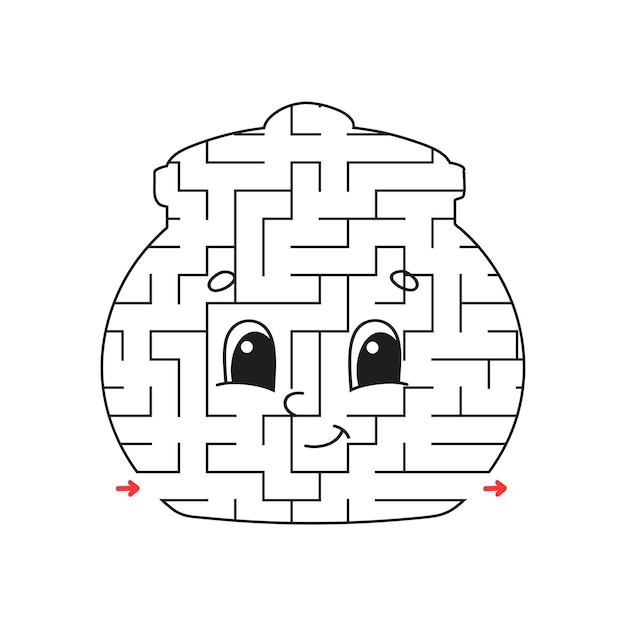 Abstrakcyjny labirynt Gra dla dzieci Puzzle dla dzieci Labirynt zagadka Znajdź właściwą ścieżkę Arkusz edukacji