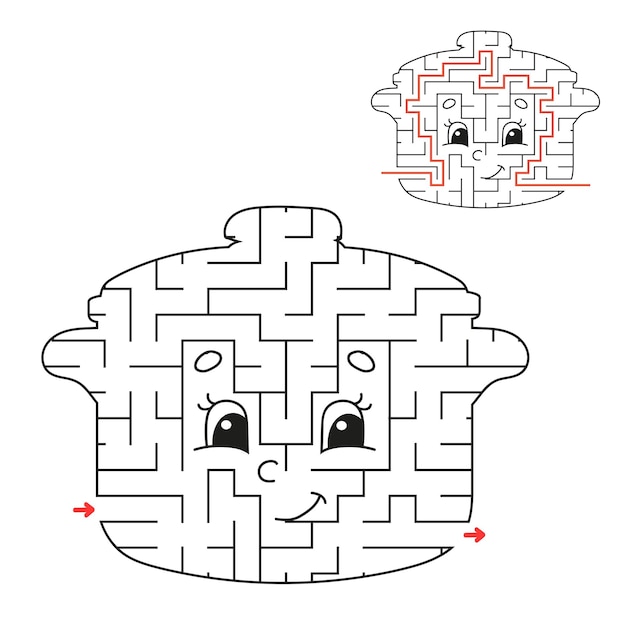 Abstrakcyjny Labirynt Gra Dla Dzieci Puzzle Dla Dzieci Labirynt Zagadka Znajdź Właściwą ścieżkę Arkusz Edukacji