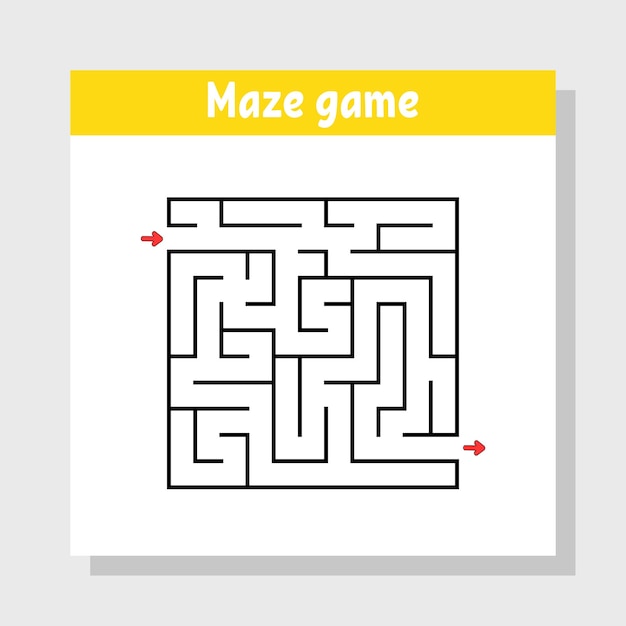 Abstrakcyjny labirynt kwadratowy Gra dla dzieci Puzzle dla dzieci Zagadka labiryntu Znajdź właściwą ścieżkę