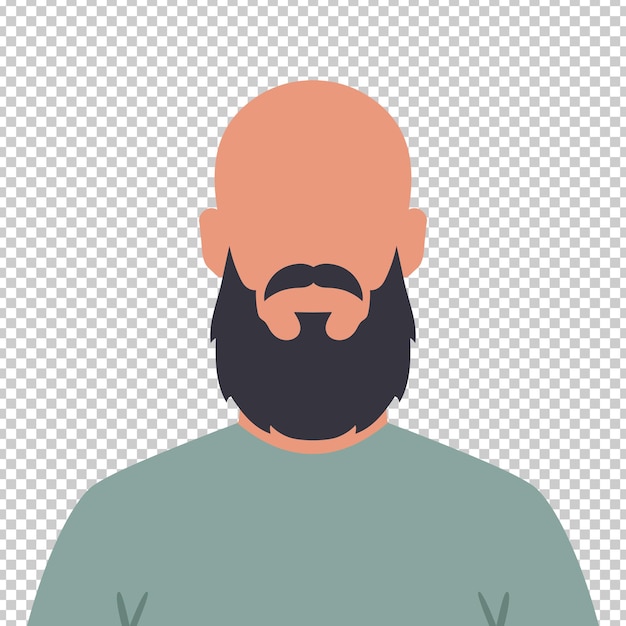 Abstrakcyjny łysiak bez twarzy z brodą i wąsami łysiaki z brodą avatar męski ilustracja wektorowa