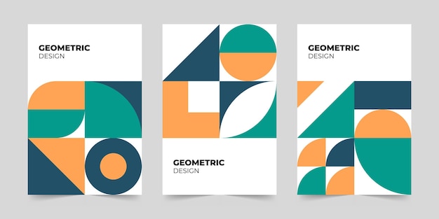 Abstrakcyjny minimalistyczny szablon okładki Nowoczesna kolorowa koncepcja wzoru geometrycznego