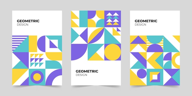 Abstrakcyjny minimalistyczny szablon okładki Nowoczesna kolorowa koncepcja wzoru geometrycznego