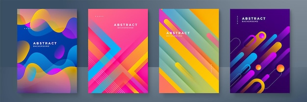 Abstrakcyjny modny gradient płynący geometryczny wzór tekstury tła dla projektu okładki plakatu Minimalny szablon transparentu gradientu koloru Nowoczesny kształt fali wektorowej dla broszury