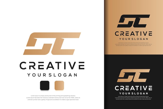 Abstrakcyjny Monogram List Gc Logo Design