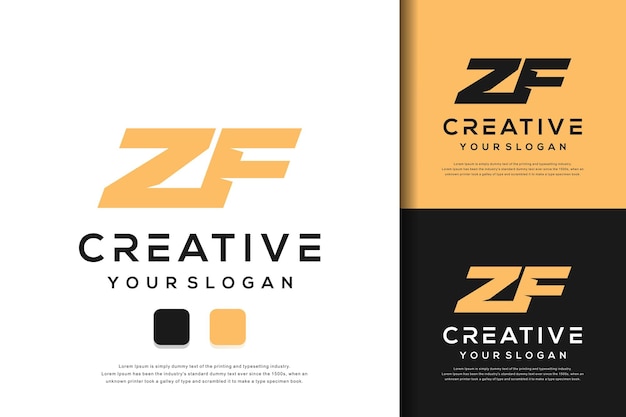 Abstrakcyjny Monogram List Zf Logo Design