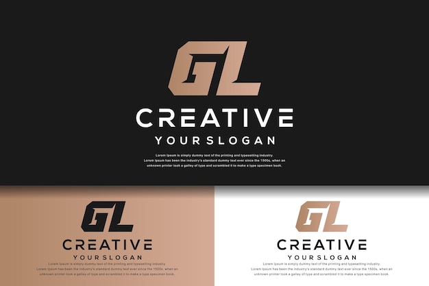 abstrakcyjny monogram litera gl logo szablon
