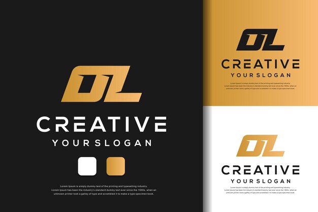 abstrakcyjny monogram litera ol projektowanie logo