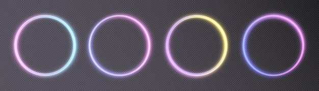 Abstrakcyjny Neonowy Niebiesko-fioletowy Pierścień Jasny Pióro Promieni świetlnych Wirujący W Szybkim Spiralnym Ruchu