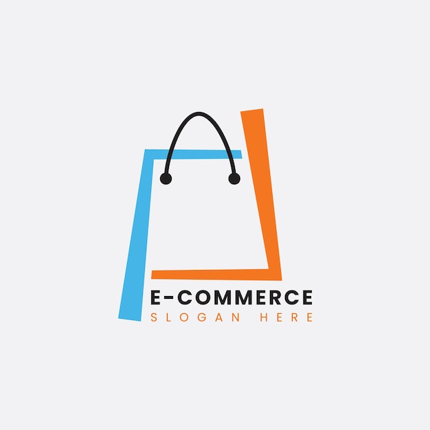 Abstrakcyjny Nowoczesny Projekt Logo Ecommerce Szablon Logo Kolorowej Gradientowej Torby Na Zakupy