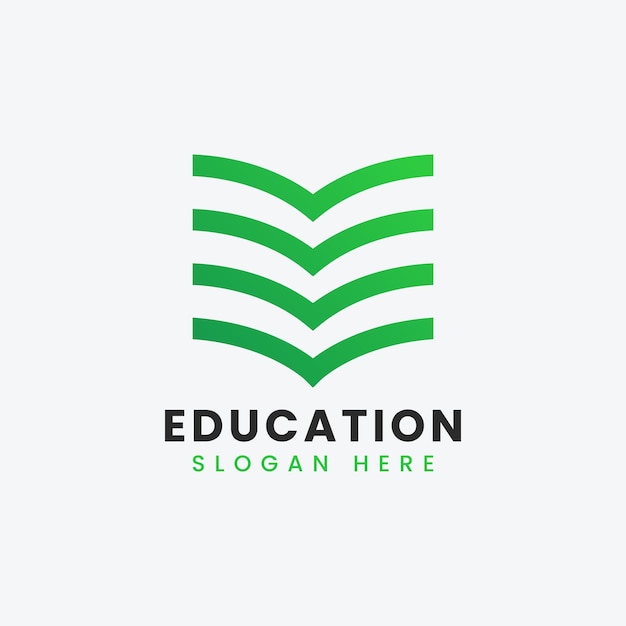 Abstrakcyjny Nowoczesny Projekt Logo Książki Edukacyjnej Kolorowy Szablon Logo Gradientowej Książki