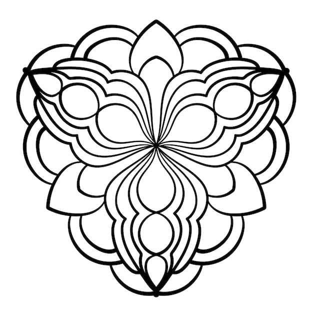 Plik wektorowy abstrakcyjny ornament mandala elegancki wzór element strony kolorowania