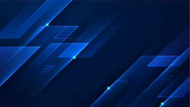 Abstrakcyjny plakat na niebieskim tle z ilustracją wektorową dynamicznej sieci technologicznej