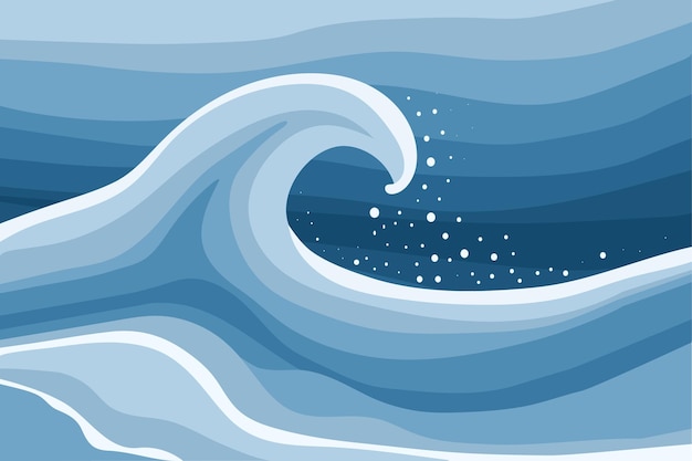 Plik wektorowy abstrakcyjny plakat oceanu z kroplami fal i rozbryzgów