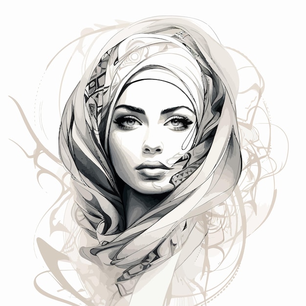 Plik wektorowy abstrakcyjny portret arabskiej kobiety wektor