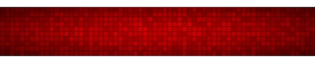 Abstrakcyjny Poziomy Baner Lub Tło Małych Kwadratów Lub Pikseli W Czerwonych Kolorach
