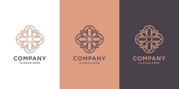 Abstrakcyjny projekt logo firmy kwiatowej