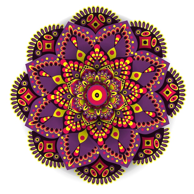 Abstrakcyjny Projekt Sztuki Mandali W Stylu Farby Etniczny Okrągły Ornament