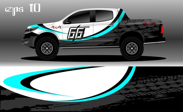 abstrakcyjny projekt tła do oklejania samochodów ciężarówek 4x4, rajdów, furgonetek, suv i innych samochodów