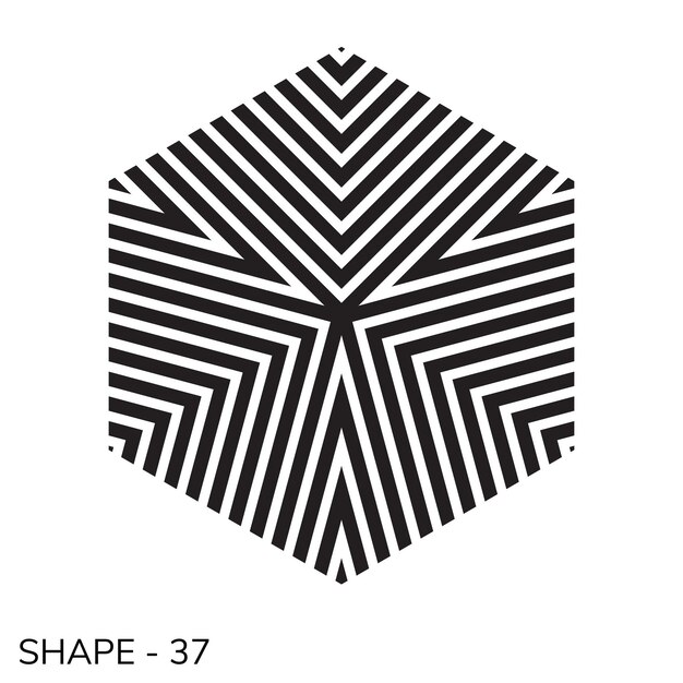 Abstrakcyjny prosty kształt geometryczny Minimalny wzór obiektu w kolorze czarno-białym