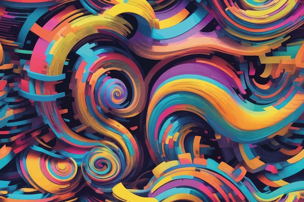 Abstrakcyjny Psychedeliczny Kolorowy Tło Cyfrowy Obraz Wysokiej Jakości Ilustracja Abstrakcyjny Psychiczny