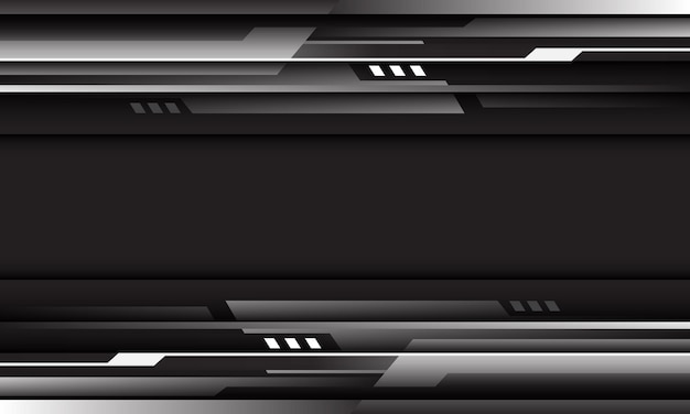 Abstrakcyjny srebrny szary cyber futurystyczny geometryczny na ciemno szarym projekcie nowoczesna technologia wektor tła