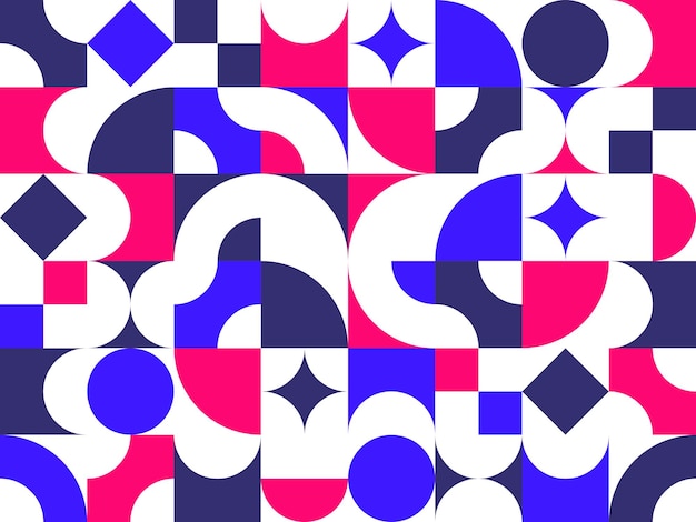 Abstrakcyjny wektorowy geometryczny bezszwowy wzór kolor prosty elementy geometryczne powtarzające się płytki tapeta lub tło strony internetowej tło w stylu retro
