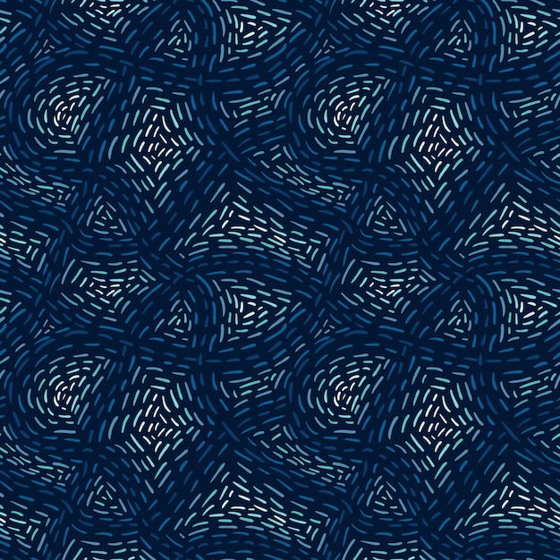 Abstrakcyjny wzór doodle właz ornament tkanina niebieski szkic uderzeń tła