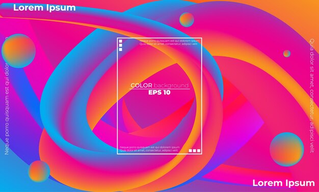 Abstrakcyjny wzór fali płynnej w neonowym kolorze płynnego gradientu tła z nowoczesnym geometrycznym dynamicznym stylem ruchu Nadaje się do tapety Baner Tło Karta Książka Ilustracja strona docelowa