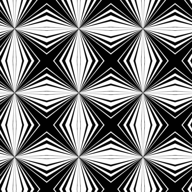 Abstrakcyjny wzór geometryczny z krzyżami, paskami, liniami, bezszwowym tłem, białym i czarnym ozdobem